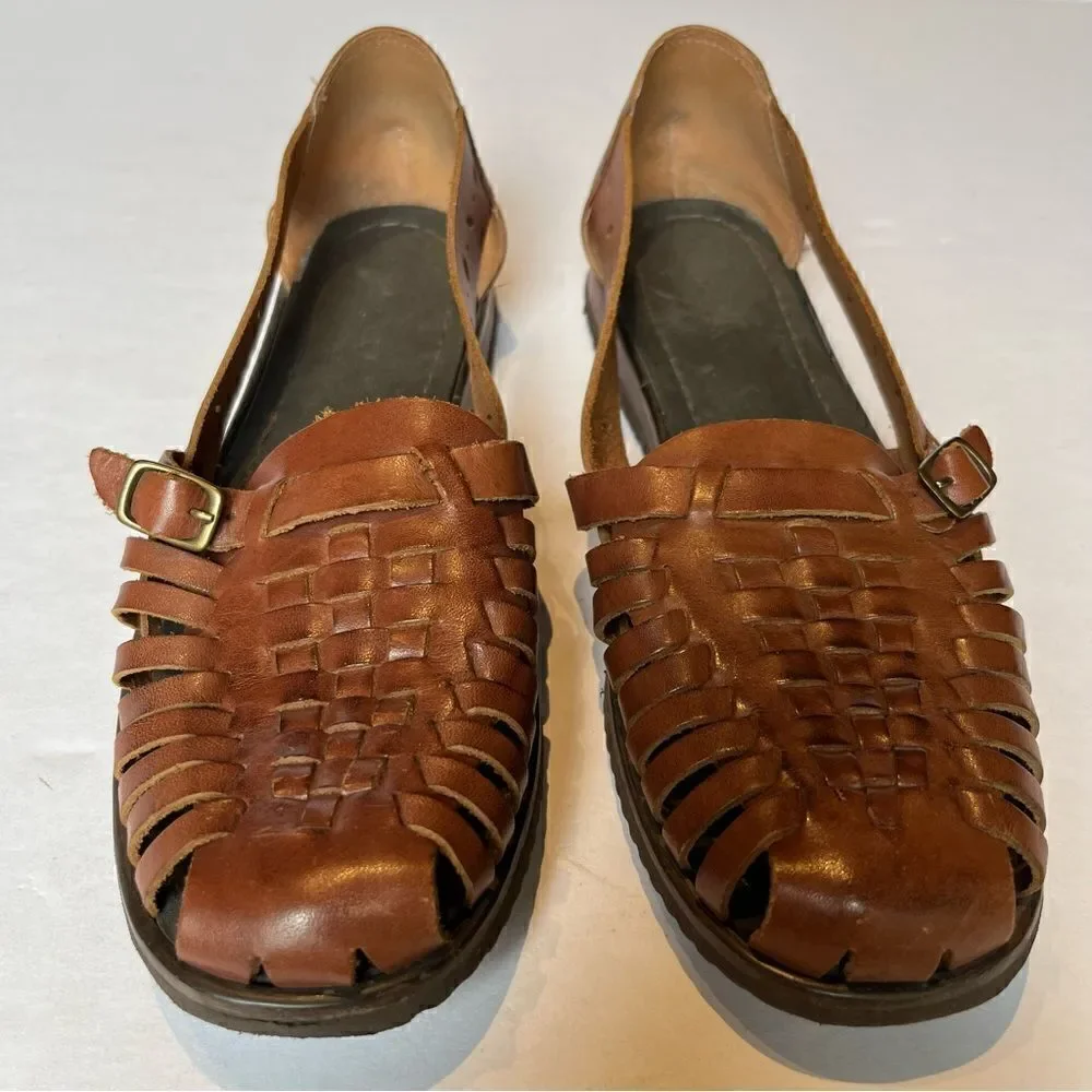 Women's Nature Trek Leather Espadrilles Size 9 Brown